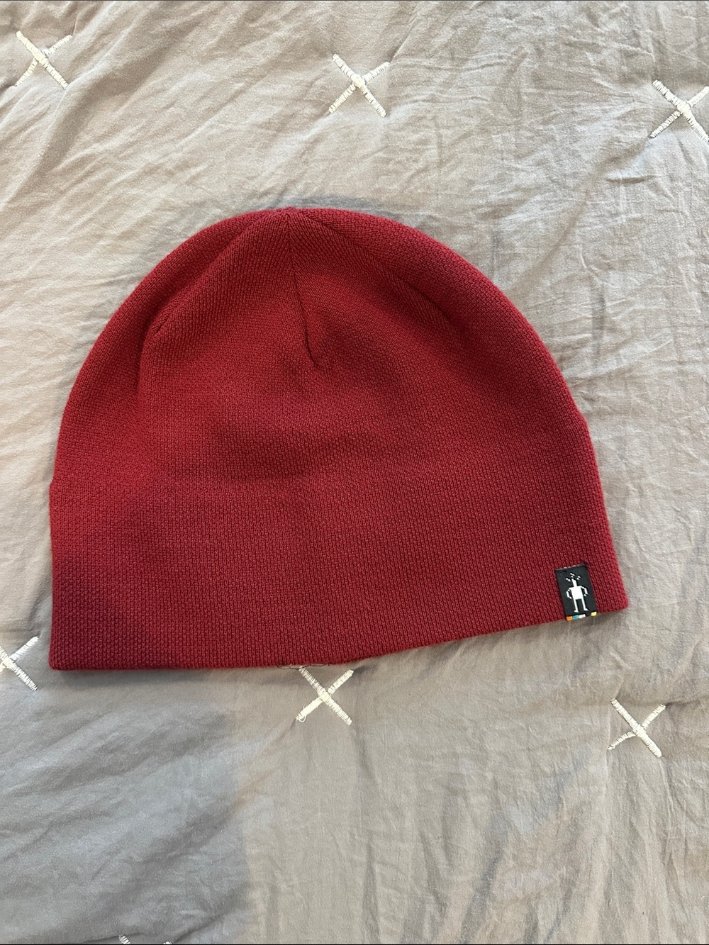 Smartwool Red Knit Beanie with Logo Tag